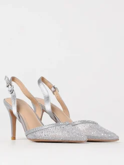 Slingback Rabat Twenty Fourhaitch in raso e nylon a rete con strass