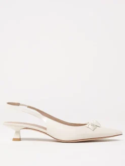 Slingback Stuart Weitzman in pelle spazzolata con applicazioni