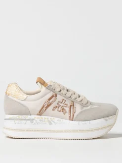 Sneakers Beth Premiata in camoscio e nylon con perline applicate