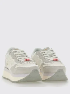 Sneakers Big Stargirl SUN68 in camoscio e canvas sfrangiato