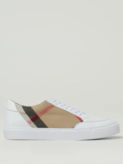 Sneakers Burberry in pelle e canvas check