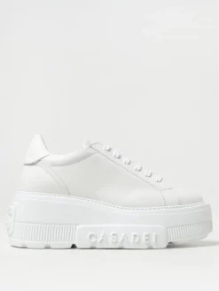 Sneakers Casadei a zeppa in pelle