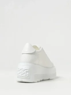 Sneakers Casadei a zeppa in pelle