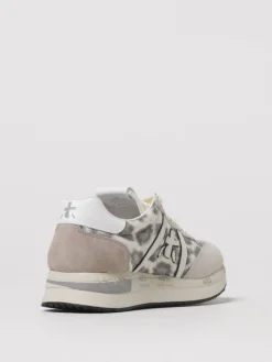 Sneakers Conny Premiata in camoscio e canvas animalier