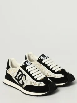 Sneakers DG Cushion Dolce & Gabbana in camoscio e pizzo