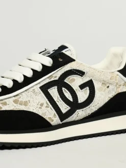 Sneakers DG Cushion Dolce & Gabbana in camoscio e pizzo