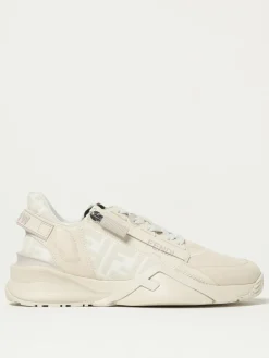 Sneakers Flow Fendi in pelle e canvas jacquard