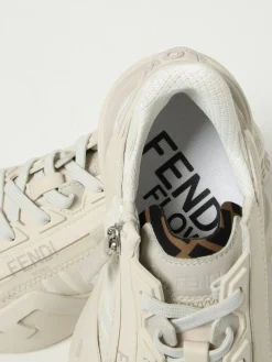 Sneakers Flow Fendi in pelle e canvas jacquard