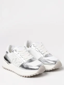 Sneakers Gem Pinko in pelle laminata e mesh