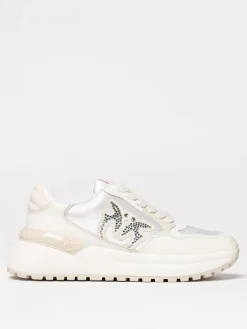 Sneakers Gem Pinko in pelle e raso con Love Birds di strass