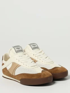 Sneakers Kick Chloé in camoscio e mesh traforato