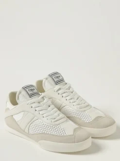 Sneakers Kick Chloé in camoscio e mesh traforato