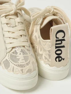 Sneakers Lauren Chloé in pizzo traforato e pelle