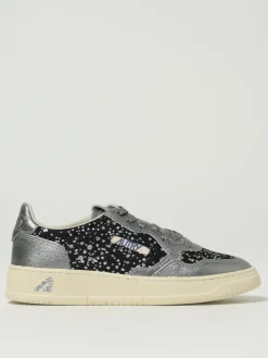Sneakers Medalist Autry in pelle laminata e canvas con glitter a pois