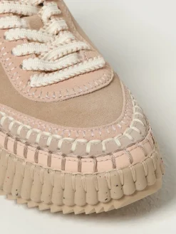 Sneakers Nama Chloé in camoscio con cuciture a vivo