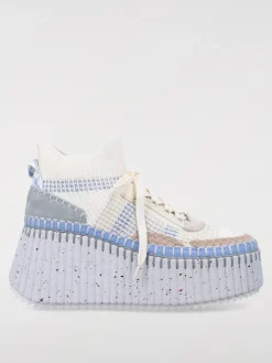 Sneakers Nama Wedge Chloè in maglia e camoscio