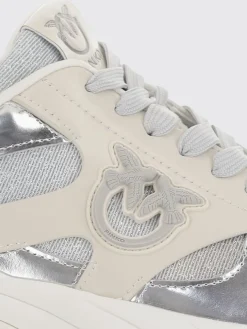 Sneakers Pinko in pelle e tessuto lamè