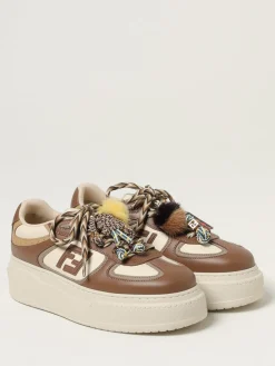 Sneakers platform Match Fendi in pelle