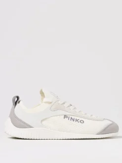 Sneakers Reby Pinko in camoscio e maglia traforata