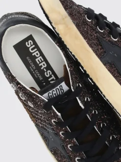 Sneakers Super-Star Golden Goose in pelle e glitter used