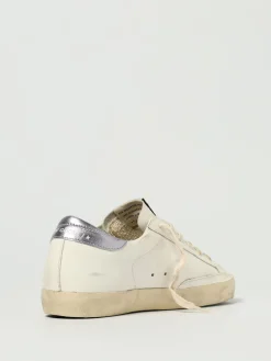 Sneakers Super-Star Golden Goose in pelle used con glitter