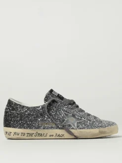 Sneakers Super-Star Golden Goose in pelle laminata e glitter used