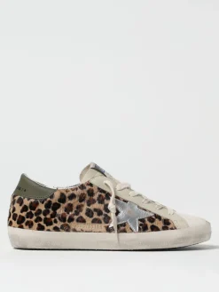 Sneakers Super-Star Golden Goose in cavallino animalier e pelle used