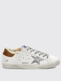 Sneakers Super-Star Golden Goose in pelle e glitter used
