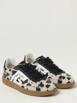 Sneakers Swan Balmain in camoscio stampa animalier