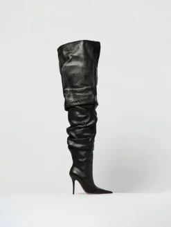 Stivale Anok Amina Muaddi in pelle arricciata