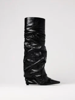 Stivale The Attico in pelle stropicciata