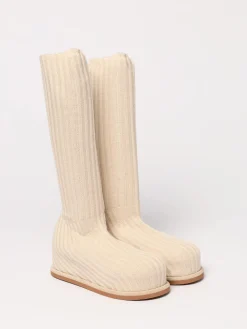 Stivale Veneda Amina Muaddi in maglia di lana a coste