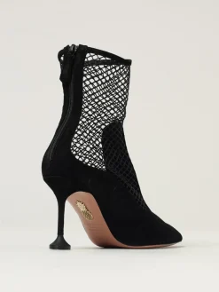 Stivaletto Aquazzura in camoscio e nylon a rete