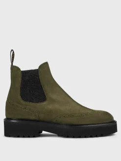 Stivaletto Doucal's in camoscio con motivo brogue