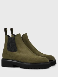 Stivaletto Doucal's in camoscio con motivo brogue