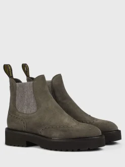 Stivaletto Doucal's in camoscio con motivo brogue