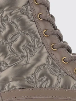 Stivaletto Pinko in pelle e nylon con logo trapuntato