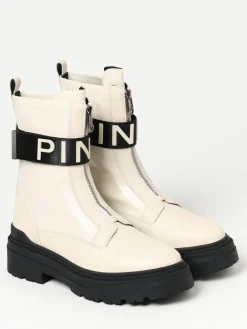 Stivaletto Pinko in pelle con nastro stretch logato