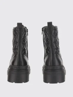 Stivaletto Pinko in pelle e nylon con logo trapuntato