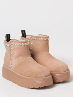 Stivaletto Stuart Weitzman in camoscio con perle applicate