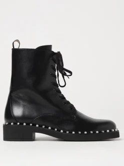 Stivaletto Stuart Weitzman in pelle con perle sintetiche e strass