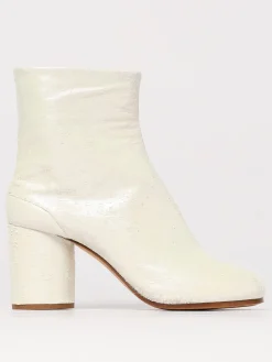 Stivaletto Tabi Maison Margiela in pelle floccata lamè