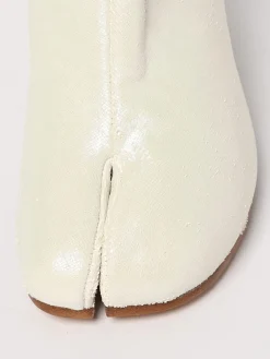 Stivaletto Tabi Maison Margiela in pelle floccata lamè