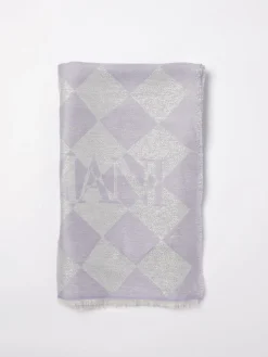 Stola Emporio Armani in misto cotone e lamè con rombi jacquard