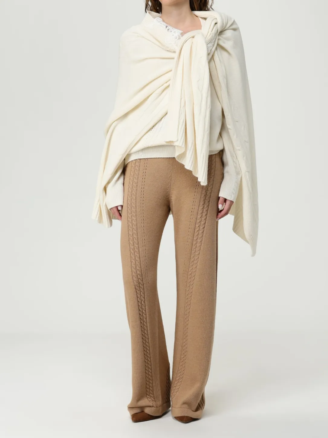 Stola in misto lana con inserti in pizzo Ermanno Scervino Life