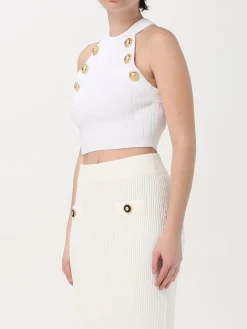 Top Balmain in misto viscosa con bottoni