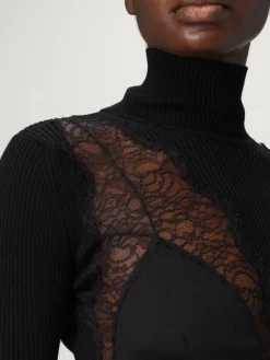 Top Blumarine in misto lana con inserto in pizzo