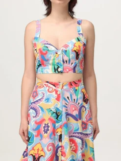 Top cropped Etro in cotone stampato