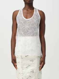 Top Genny in organza con ricamo floreale