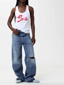 Top in cotone con stampa logo Stella McCartney